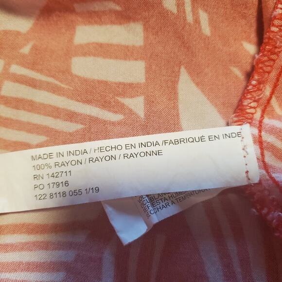 Eloquii Plus Size 24 Red & Pink Geo Print Flutter Sleeve Maxi Dress NO BELT - Picture 8 of 11